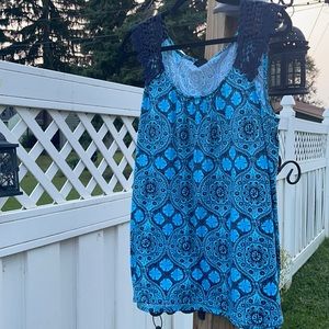 Blue Lace Printed Tank